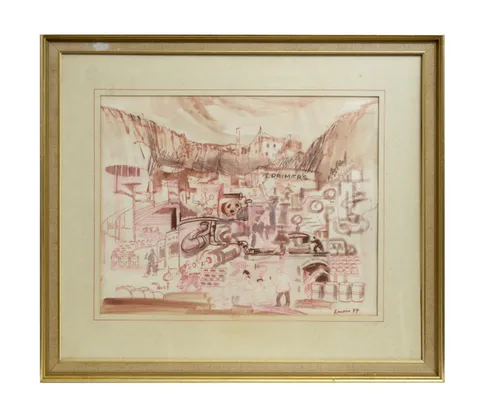 Hamish Lawrie, Lorimers, mixed media, watercolour and ink