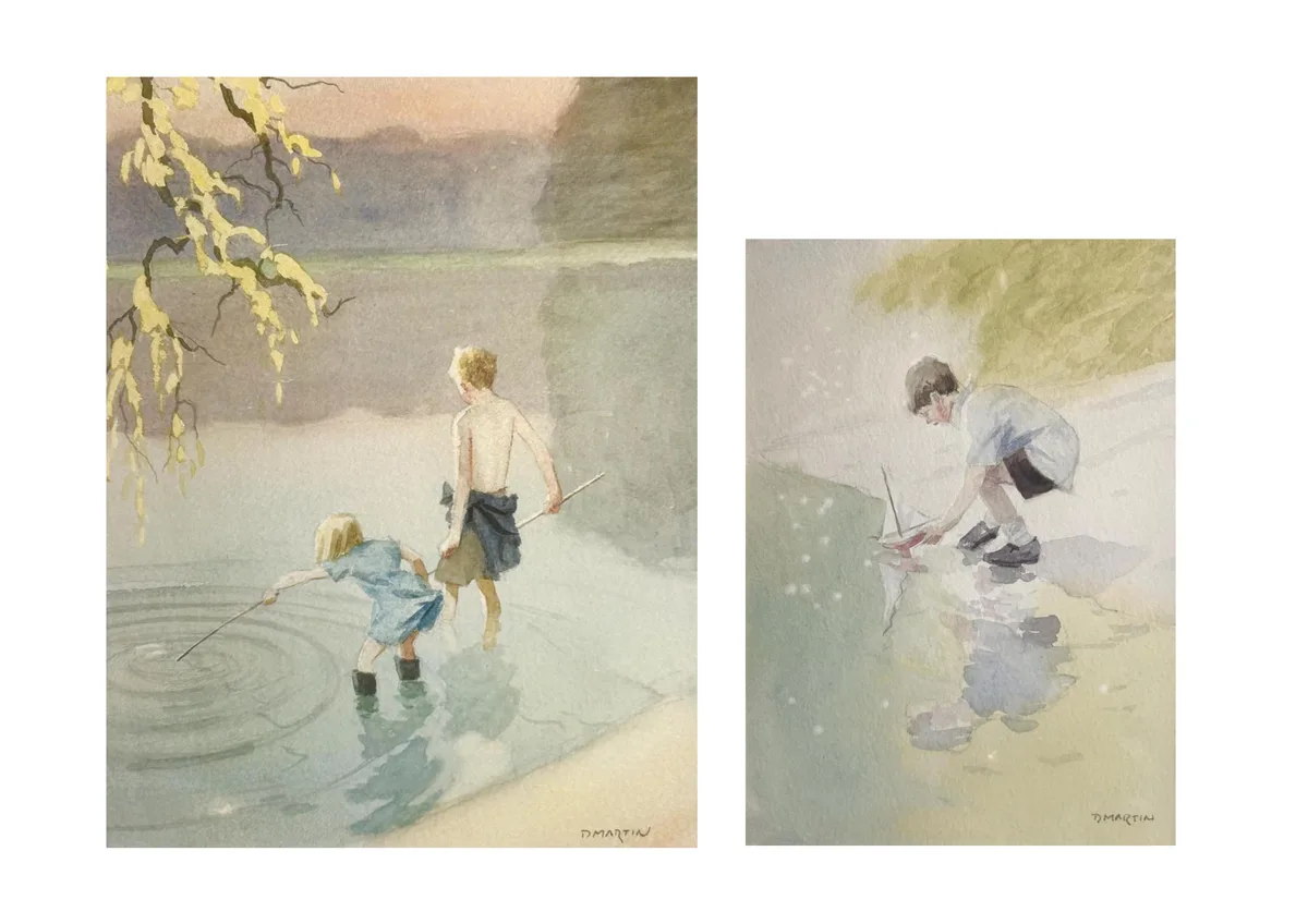 Martin D, By the Lake, and See How She Goes, watercolour