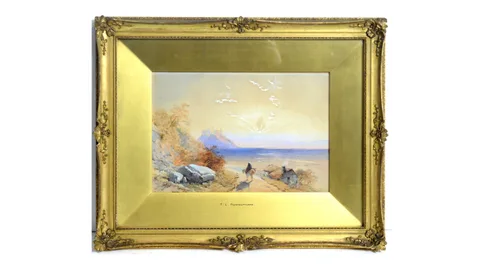 Thomas Charles Leeson Rowbotham, St Michael's Mount, watercolour