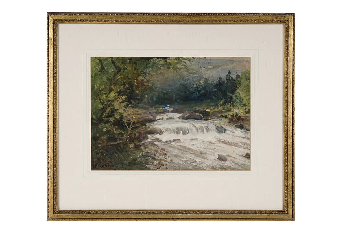David Thomas Robertson, Rapids, gouache