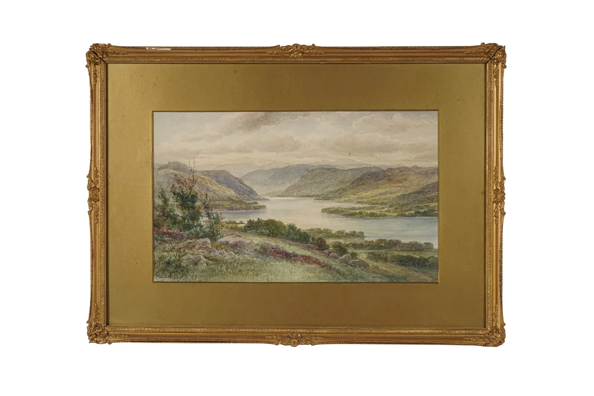 Ralph Morley, Ullswater from Swarth Fell, watercolour