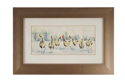 The Flock by Mary Ann Rogers, watercolour, sold Feb 2024