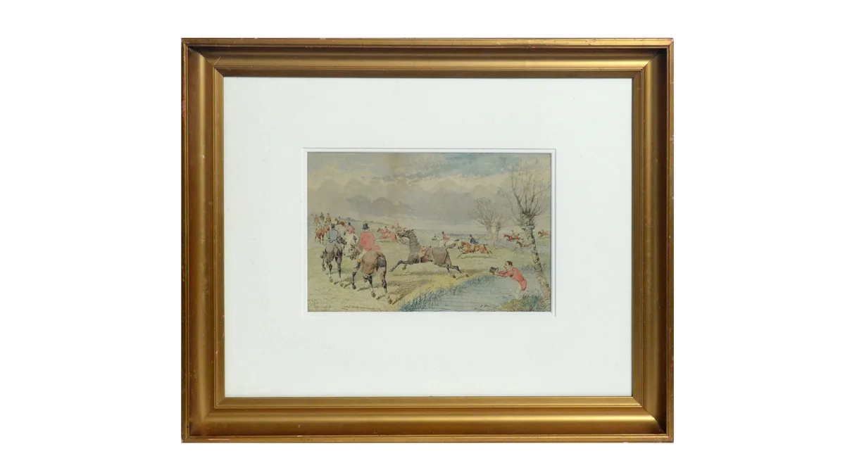 John Frederick Herring, Jr., An Unfortunate Dismount, watercolour