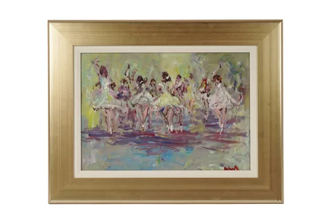 Contemporary British, Impressionist Study of Ballet Dancers, oil on board