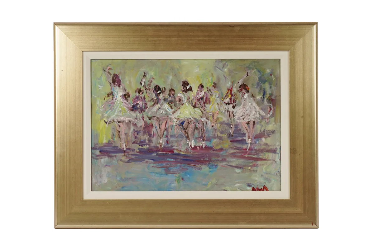 Contemporary British, Impressionist Study of Ballet Dancers, oil on board