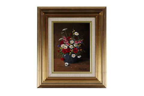 Chris Sparrow, Still Life with Wildflowers, acrylic on board