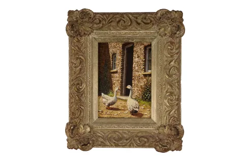 Edward Hersey, Duck Meet-Cute, oil on board