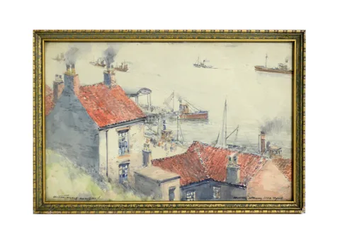 Victor Noble Rainbird, Drifters Leaving the Tyne, watercolour