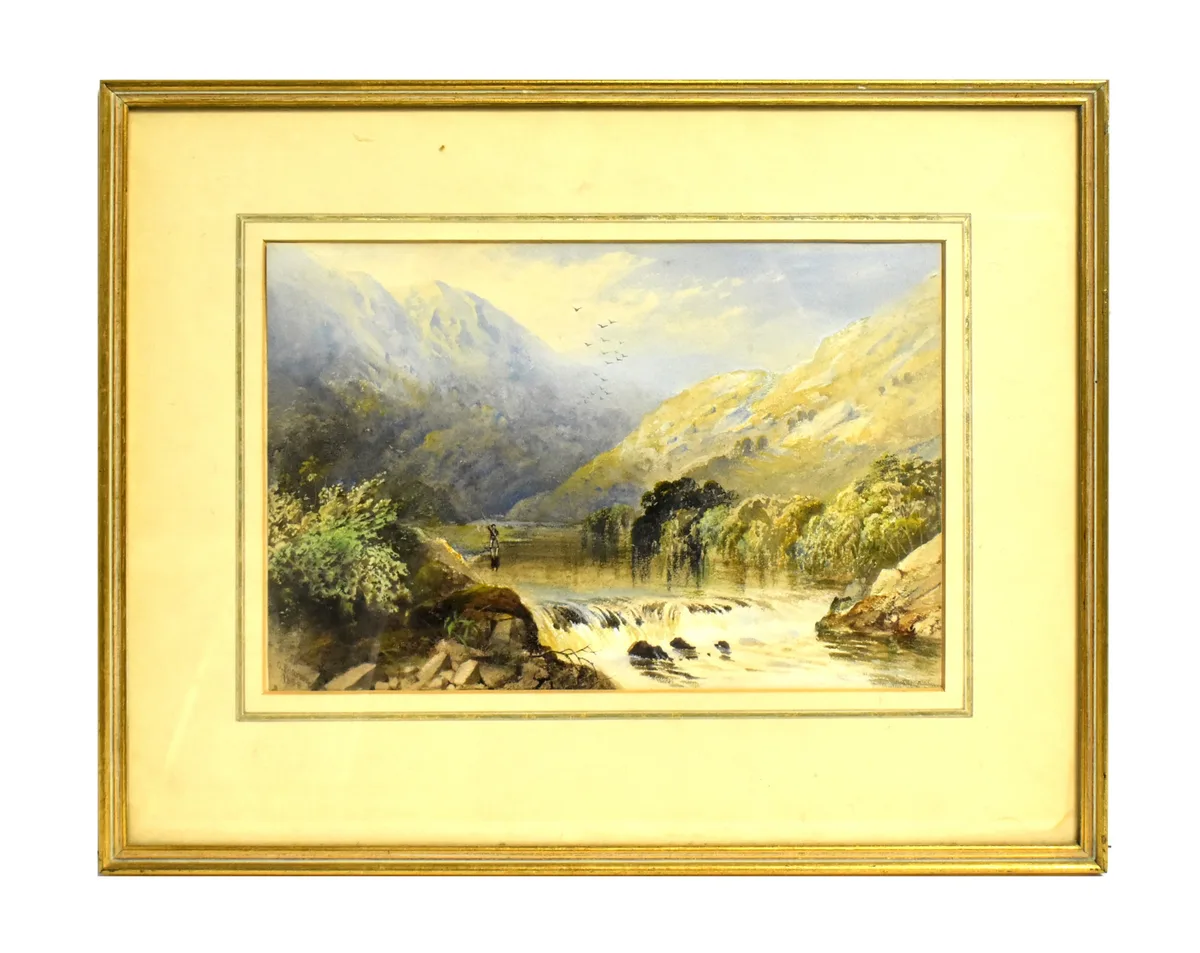 G. Pearson, A Lone Fisherman in the Lake District, watercolour