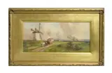 John Atkinson, A Horse Drawn Hay Wain Passes a Windmill