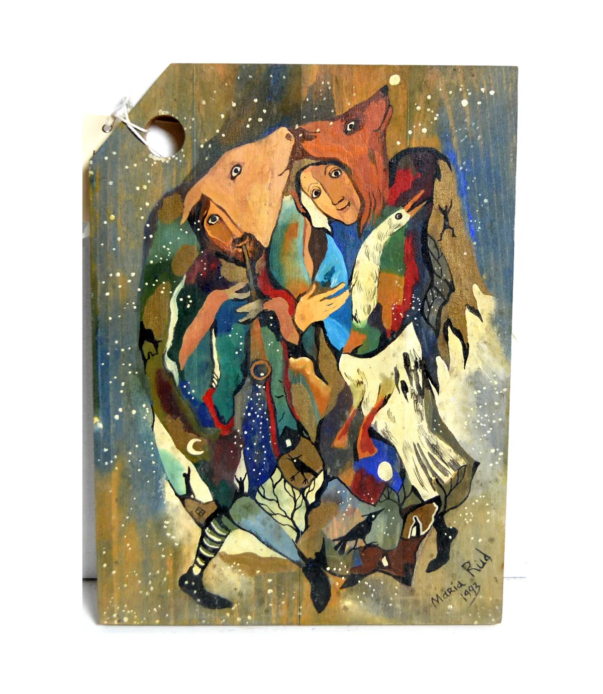 Maria Rud, Winter Rhapsody, gouache on panel