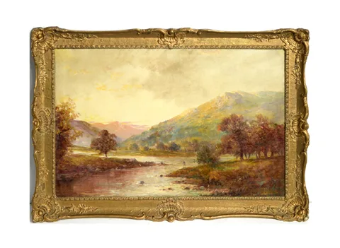 Graham Williams, Trout Fishing on the Lune - Westmorland, oil on canvas