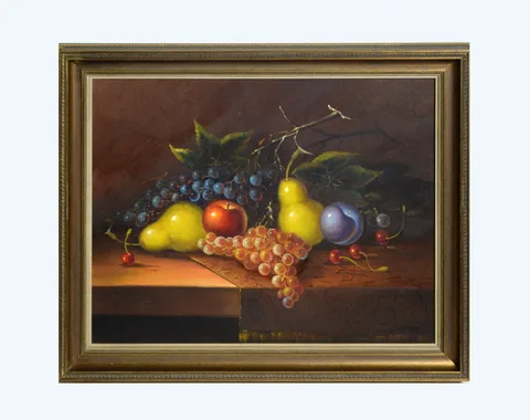 20th Century Continental, Still Life with Cherries and Berries, acrylic on canvas