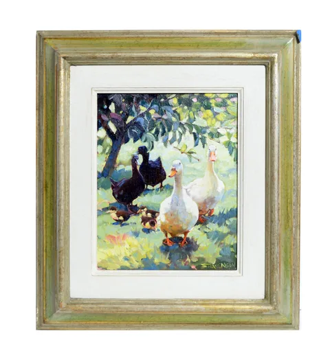 Wendy Stevenson, Ducks in the Dappled Sun, oil on canvas