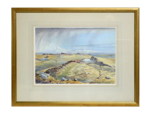 Alan Bengall Charlton, A Sunny Spell Over Crag Lough, watercolour