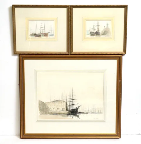 Cecil Peter Knox, Three marine studies, watercolour