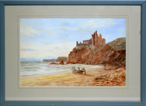 Oliver Hall, Heading out to Sea, possibly Fast Castle, watercolour