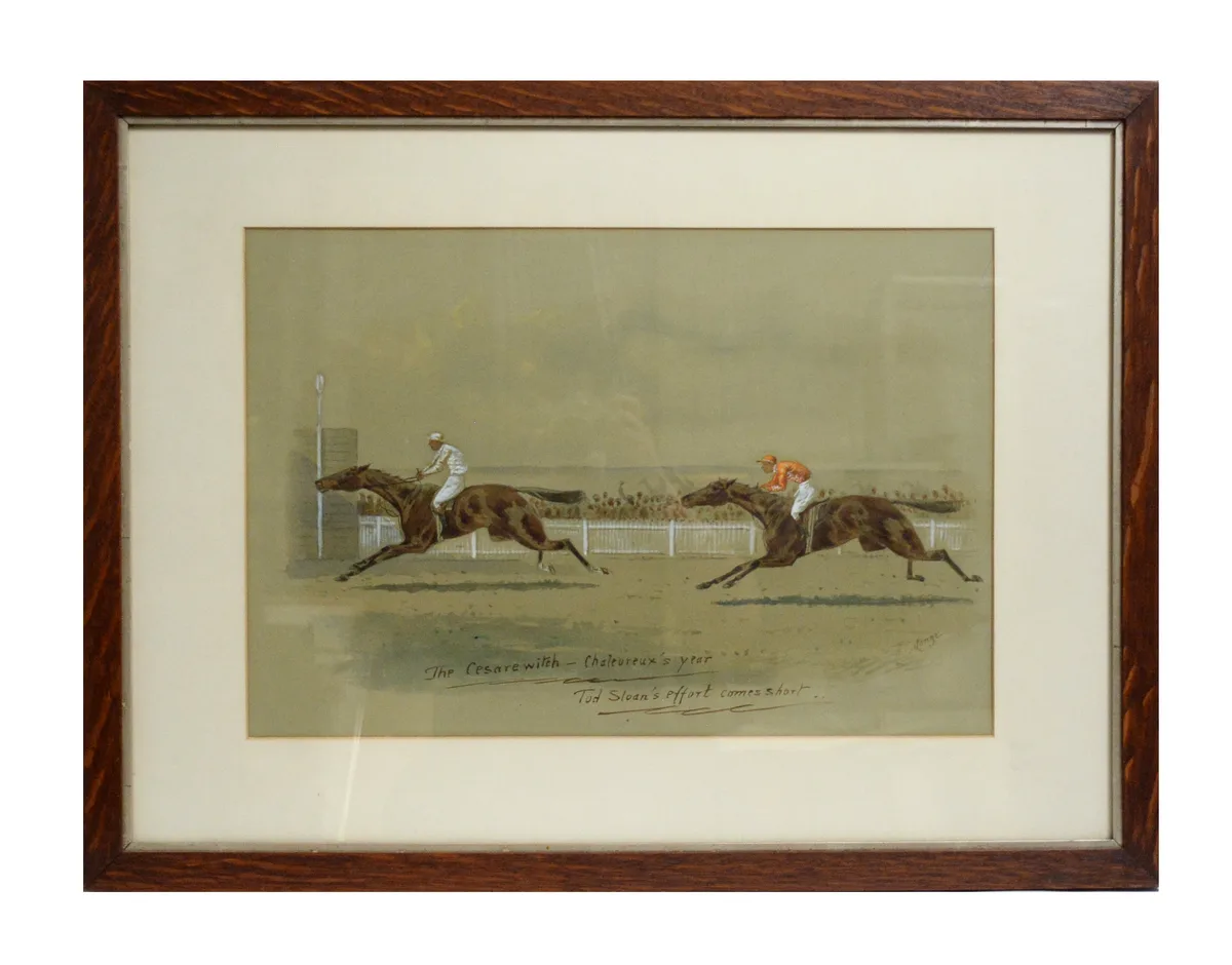 William Verner Longe, The Cesarewitch - Chaleureux's Year, watercolour