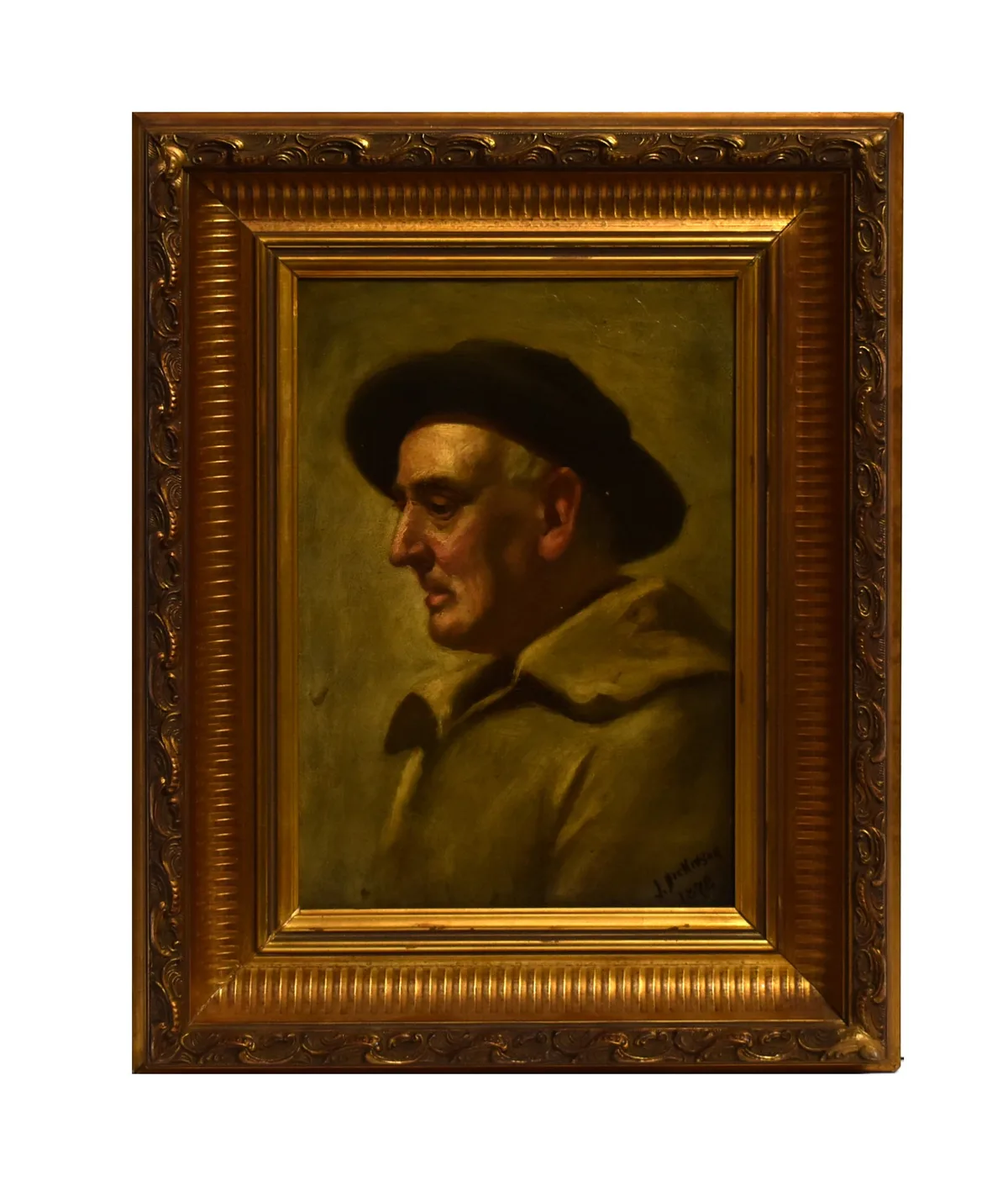 J. Dickinson, Self Portrait of the Artist, oil on board