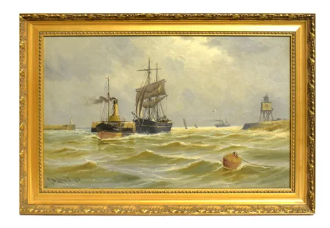 John Davison Liddell, Heading Home, High and Low Lights South Shields, oil on canvas