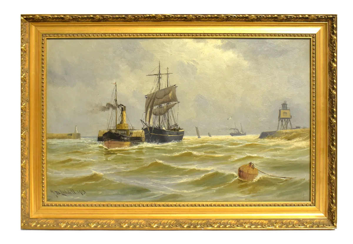 John Davison Liddell, Heading Home, High and Low Lights South Shields, oil on canvas