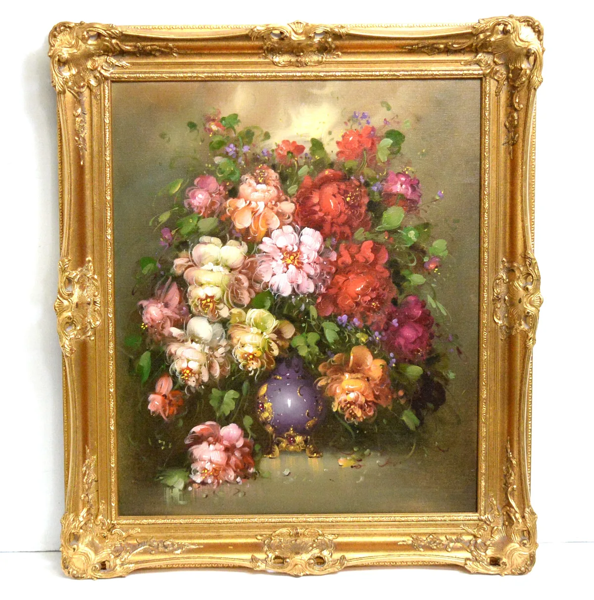 20th Century Continental, Still Life with Glistening Roses, acrylic on canvas