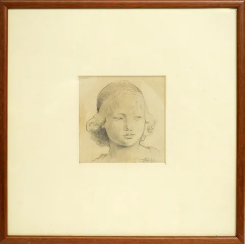 Francis Helps, Head of a Child, pencil on paper
