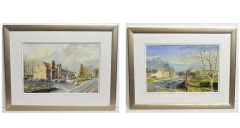 Alan Reed, Two Views of Ponteland, watercolour