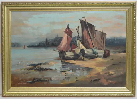 Ronald Lambert Moore, Low Tide at Dusk, oil on canvas