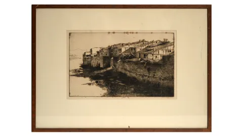 Ernest Stephen Lumsden, Miranda de Ebro, etching, 1925