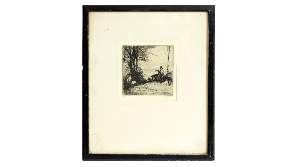 Greta Delleany, Goats, pencil signed and titled to the margin