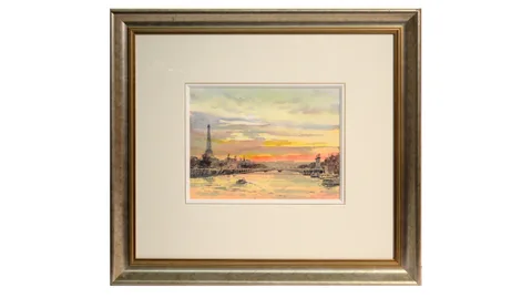 Parisian Sunset by Alan Reed, watercolour, sold Apr 2023