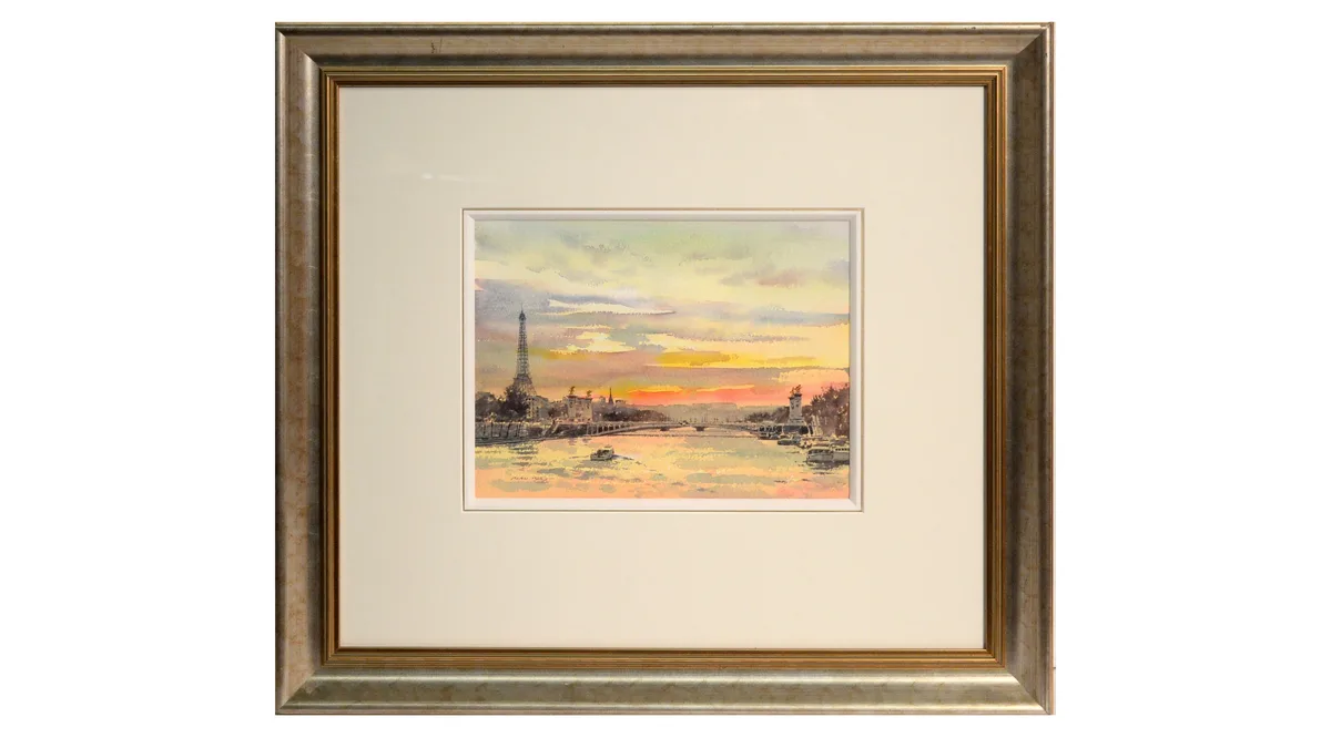 Alan Reed, Parisian Sunset, watercolour