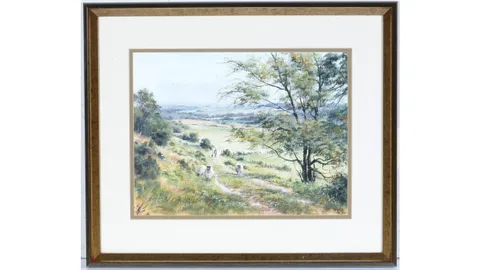 Joe Hush, Spring Shepherding, and Bringing in the Flock, acrylic