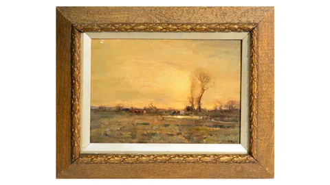 Herbert F. Royle, Sunset on the Marsh, oil on board