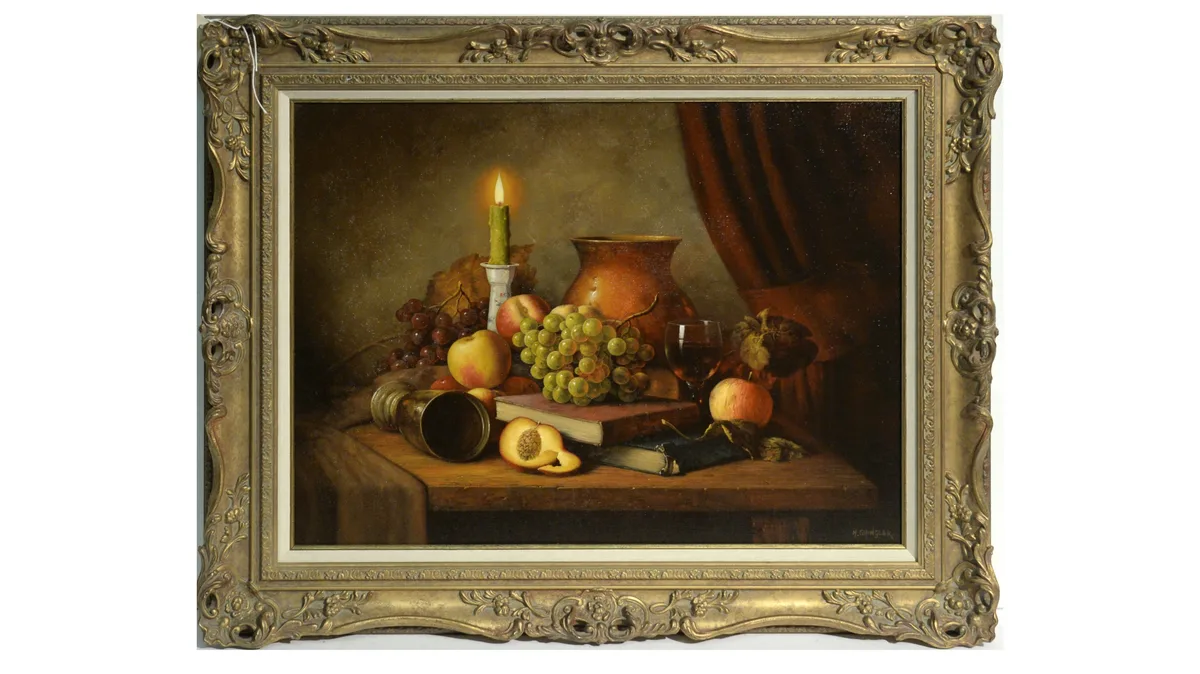 Howard Shingler, Still Life with Burning Candle, oil on canvas