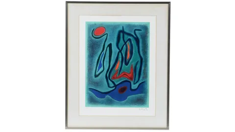 Gustave Singier, Composition on Green Bottom, limited-edition lithograph, 136/190