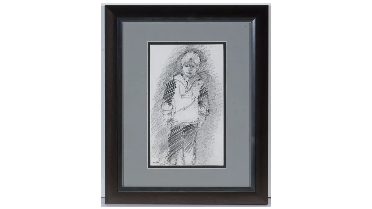 Mischief by Tom Dack, graphite drawing on paper, sold Apr 2023