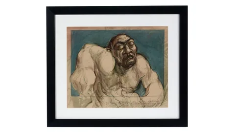 Roy Young Ferguson, Portrait of Samson, graphite and watercolour