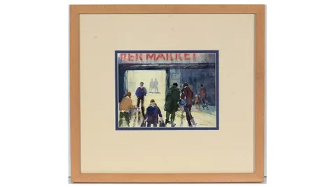 Tom Dack, Late Night Shopping, watercolour