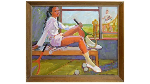 Olwen Tarrant, The Tennis Player, oil on board