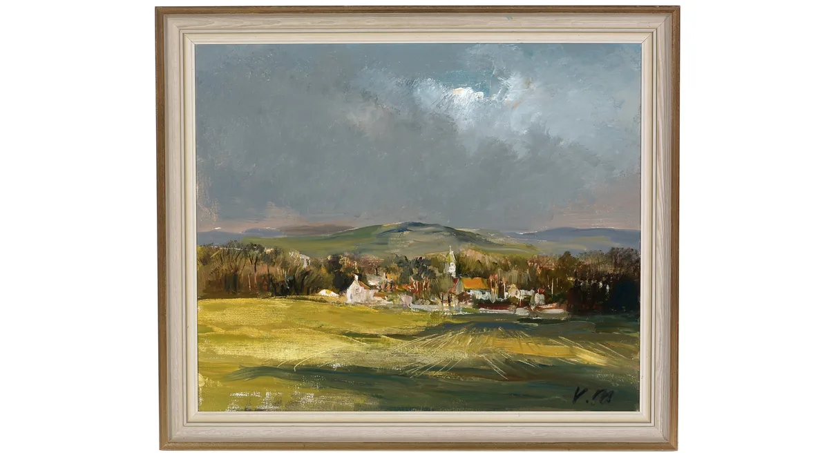 Valerie Mackenzie, Rural Settlement, oil on canvas