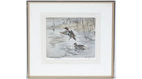 Henry Wilkinson, Ducks Taking Wing, pencil signed to the margin
