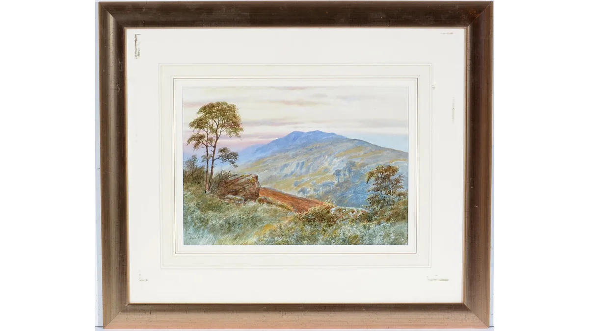 John Wilson Hepple, Undulating Landscape in the Gloaming, watercolour