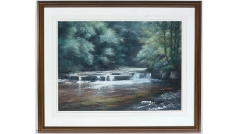 Robert Turnbull, Dilston Mill and Devil's Water, Northumberland, pastel on paper