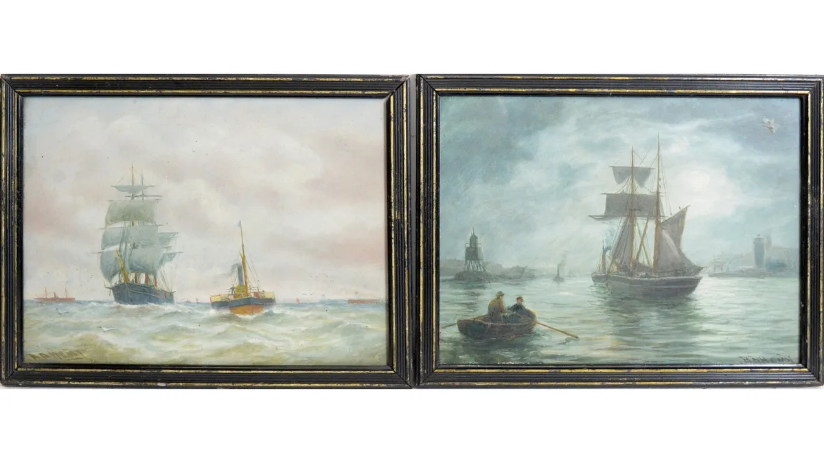 Bernard Benedict Hemy, Two North East Marine Views, watercolour
