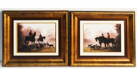 Glyn Williams, The Dawn Meet and The Hounds, oil on board
