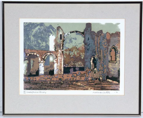 Norman Wade, Lindisfarne Priory, limited edition lithograph