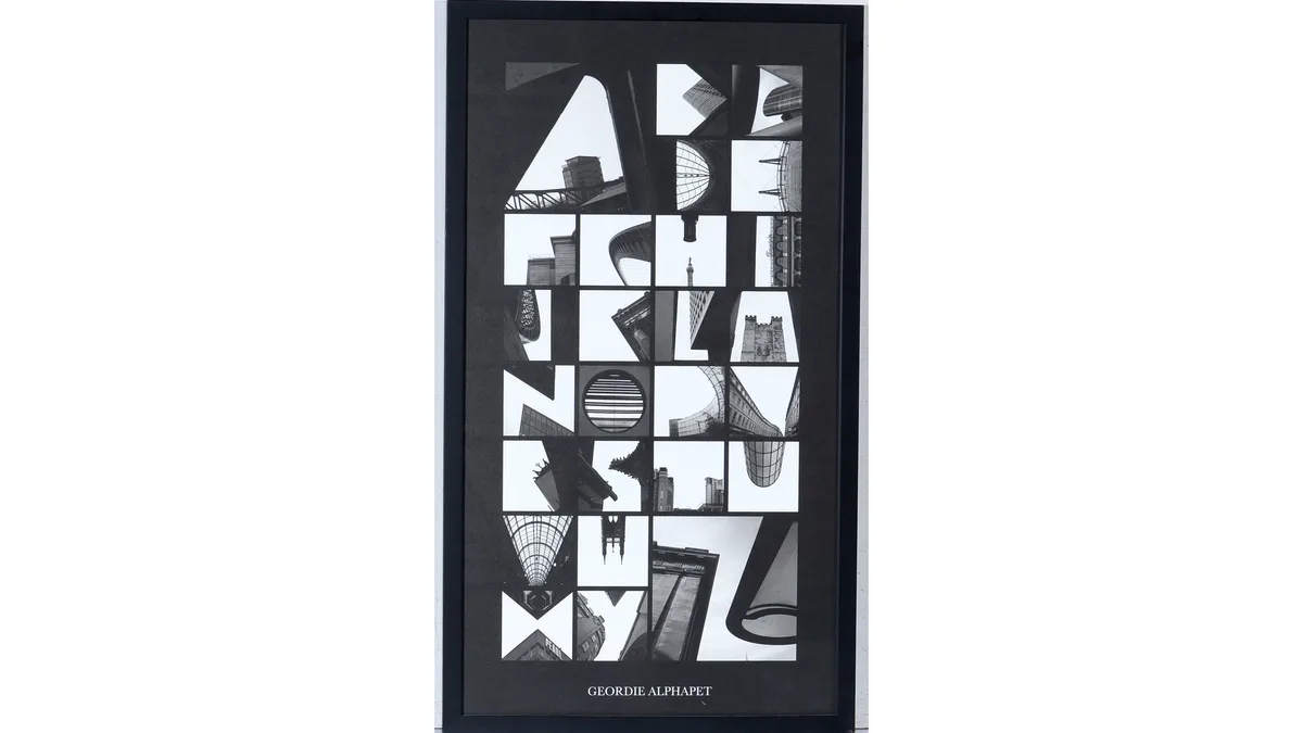 Geordie Alphabet by Peter Defty, giclee print, sold Jan 2023