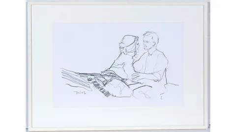 The Embrace by 20th Century British, graphite on paper, sold Jan 2023